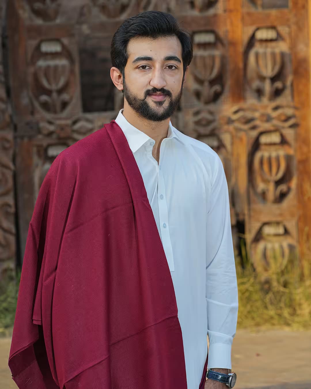 Handmade Pure Wool Shawl | Maroon Color