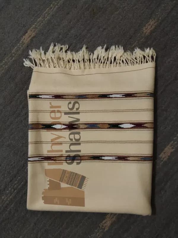 Handmade 3 Frame Borders, Pure Australian Wool Men Shawl