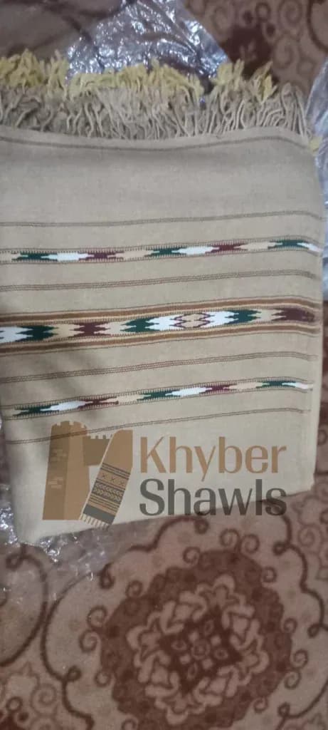 Handmade 3 Frame Borders, Pure Australian Wool Men Shawl