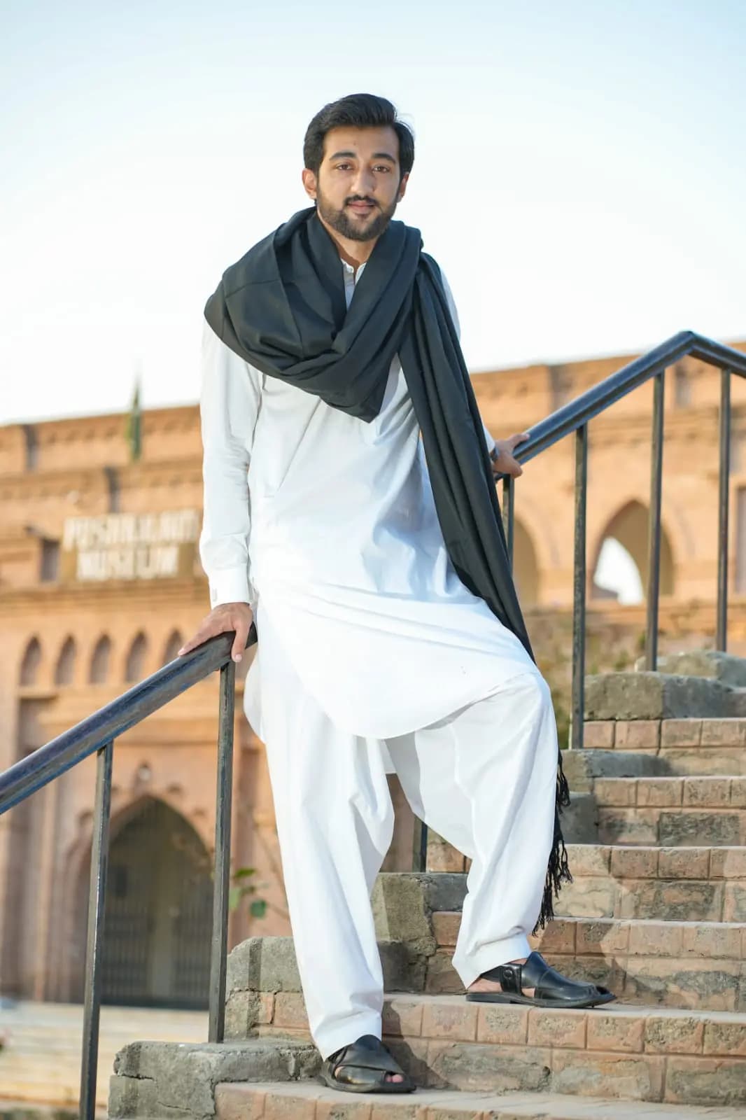 72 Wool Men Black Shawl – Premium Handwoven Comfort and Style