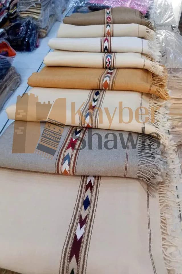 Handmade Frame Border, Pure Australian Wool Men Shawl